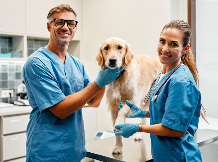 Vets with Dog